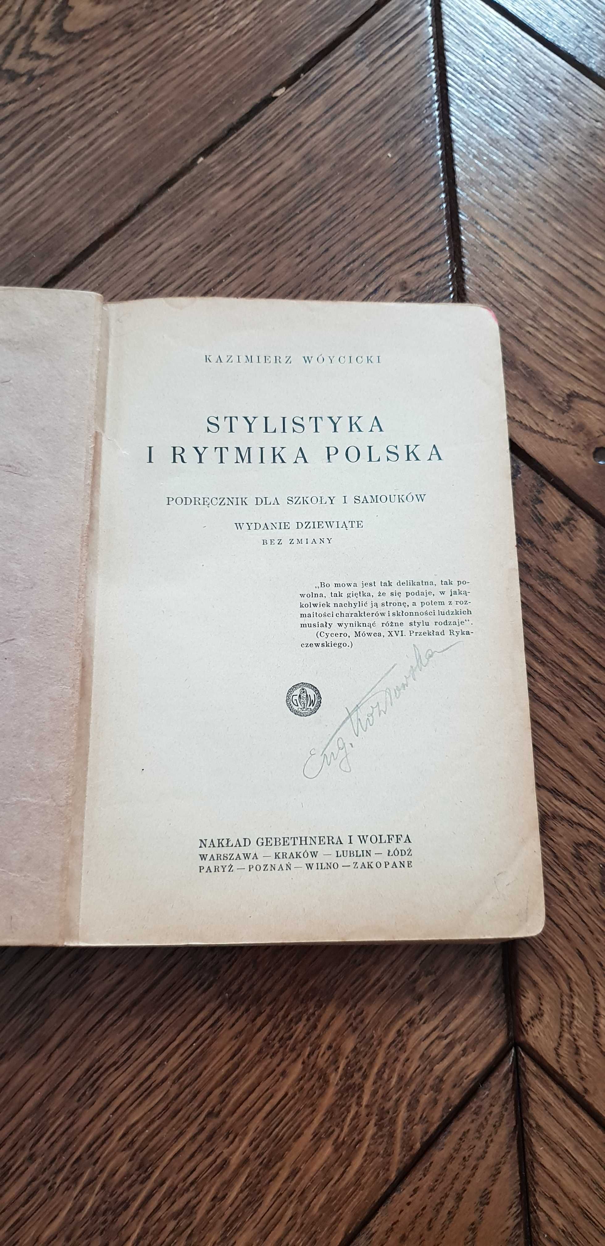 Książka rok 1929 "Stylistyka i rytmika polska" Kazimierz Wóycicki
