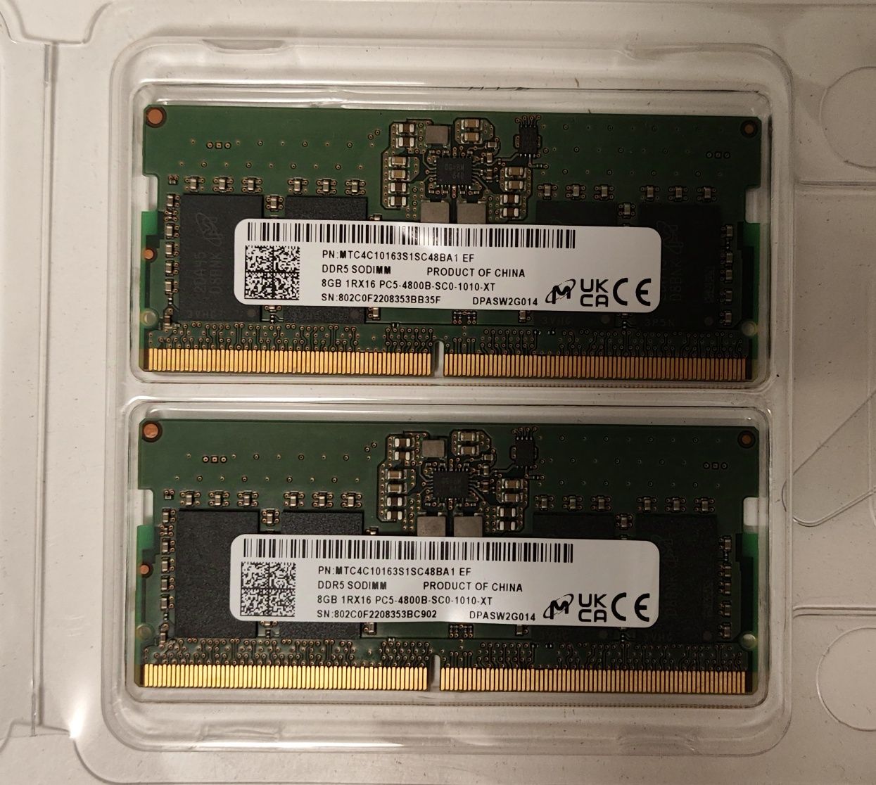 RAM DDR5 2x8GB, 4800Hz, CL40, Micron