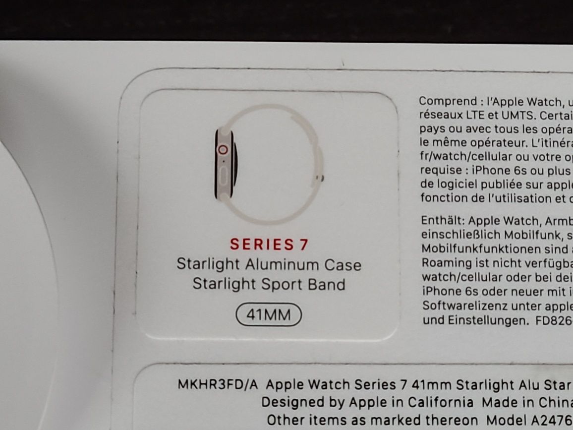 Часы apple watch 7 series 41mm. Starlight aluminum case
