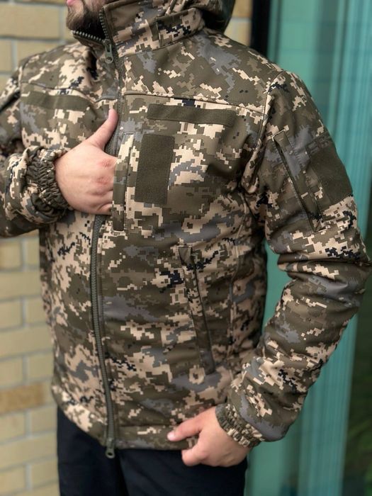 Зимова піксель софтшелл. Зимова куртка 46-64