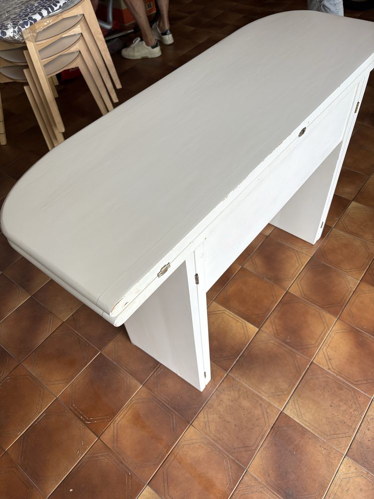 Mesa em madeira lacada a branco dobravel 1,20 cm X 85 cm