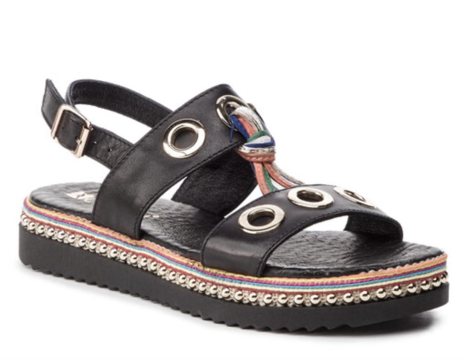 skórzane sandały carinii sandałki na grubszej podeszwie