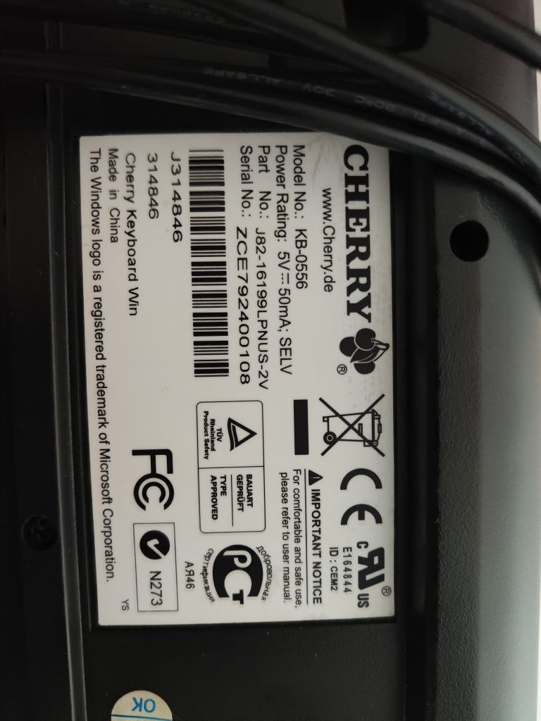 Klawiatura przewodowa maxdata cherry keyboard win brak wad