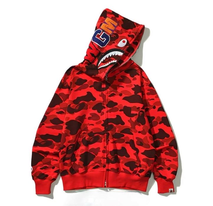 Худі Bape Shark Camo | Кофта Bape на флісі | Спортивна кофта Бейп