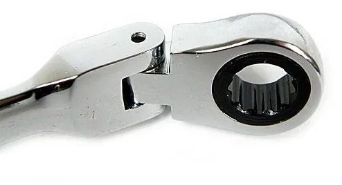 Набор ключей рожково-накидных с трещоткой и шарниром 8 шт SILVER