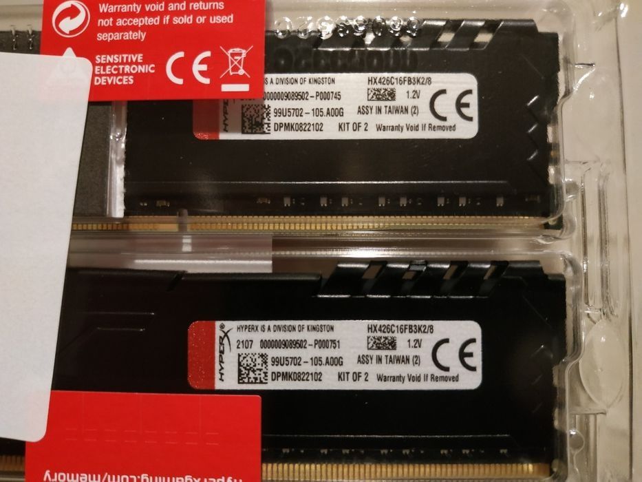 Продаю ОЗП HyperX Fury Black DDR4 8GB 2666 MHz Kit (2×4GB)