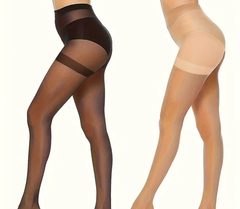 Zestaw rajstop damskich cienkie 2 pary czarne i cieliste