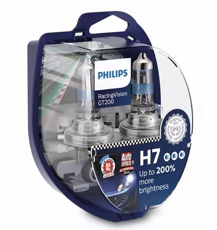 Галогенные лампы PHILIPS Racing Vision GT +200% (H1,H4,H7) оригинал !!