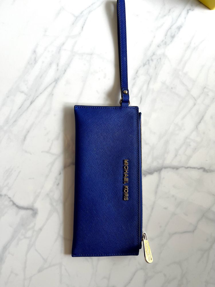 Kosmetyczka Michael Kors niebieska saffiano