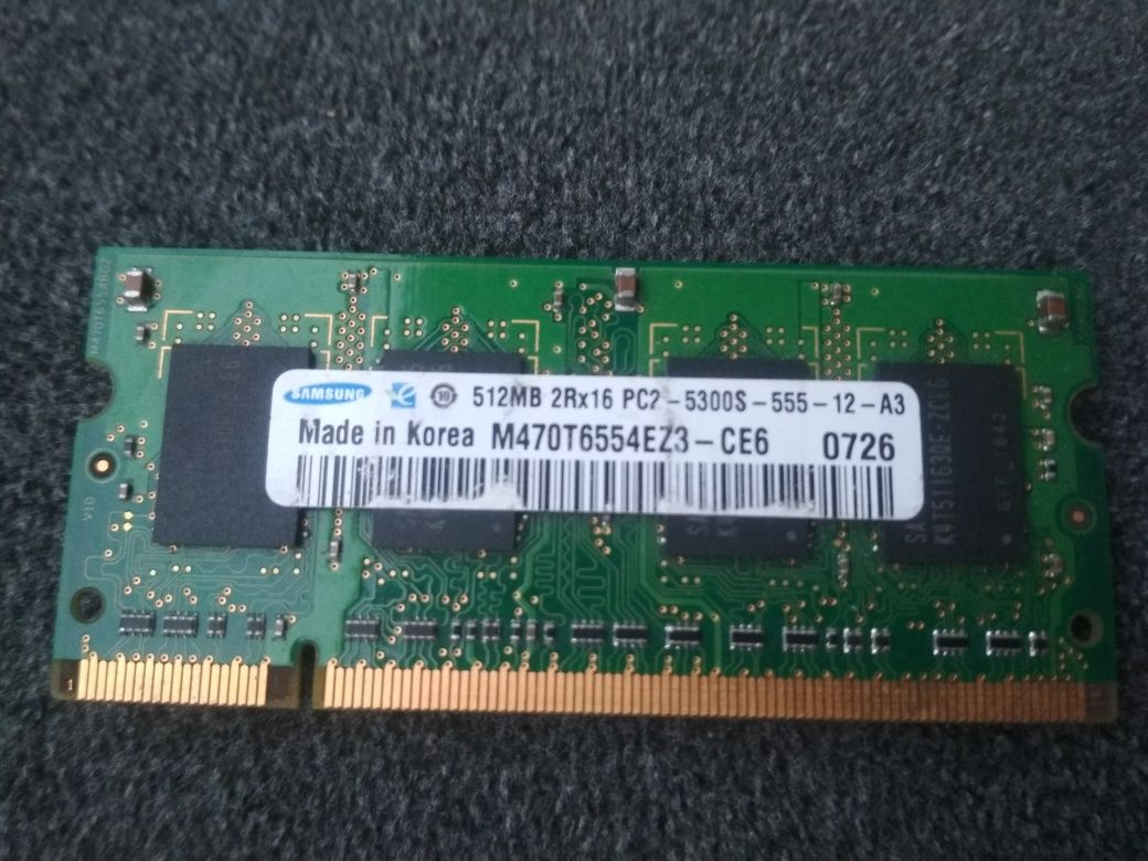 Память 512 MB 2R×16 PC2-5300S-555-12-A3