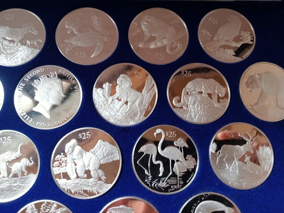 Coleção de moedas em prata