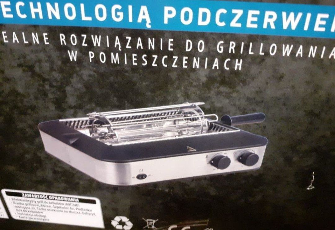 Nowy grill z obrotowym rożnem