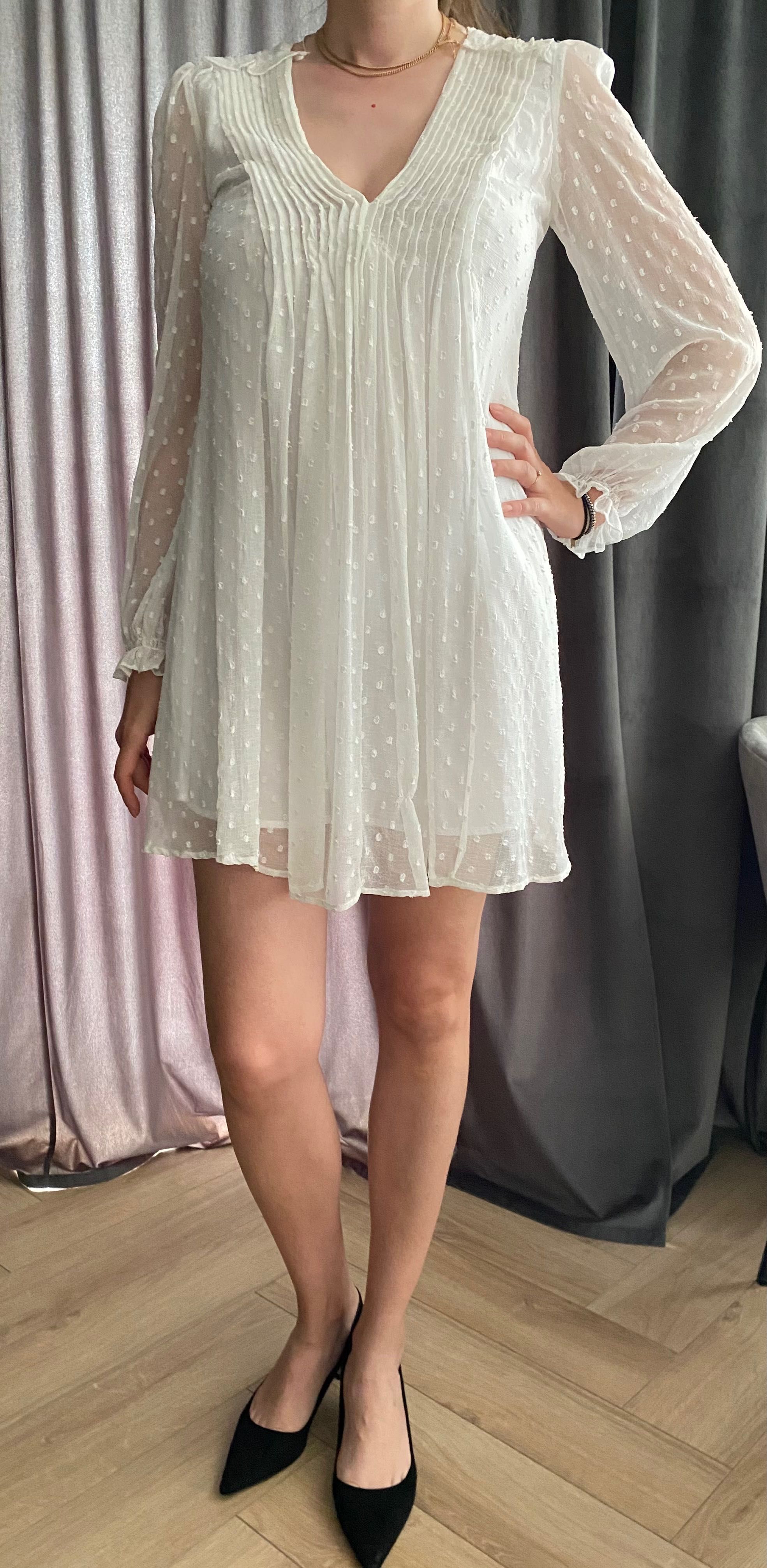 Biała sukienka mini Zara S