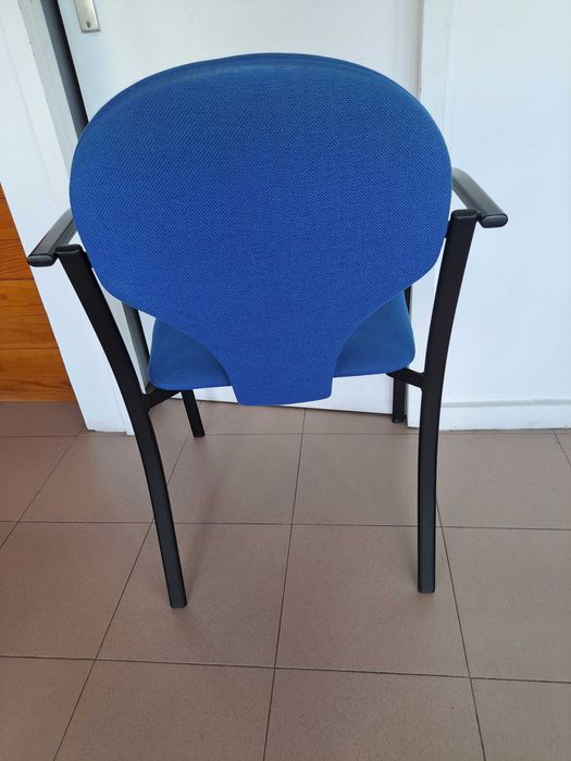 Conjunto de 5 Cadeiras em tecido azul