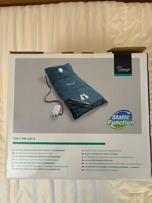 Materac przeciwodleżynowy rurowy z kompresorem TIMAGO