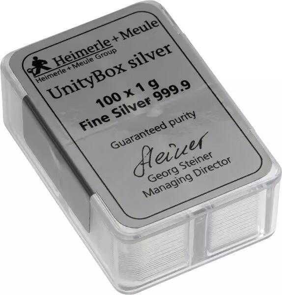 Срібні монети Heimerle + Meule UnityBox 100 x 1 g