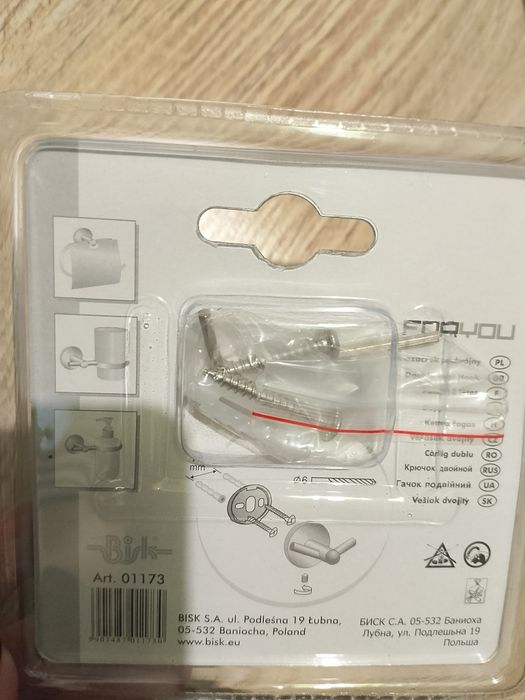 Haczyk łazienkowy 6 szt.  nowy