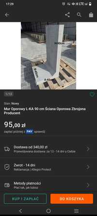 Mur oporowy L-KA 100CM wysokości, 0.5 M szerokości