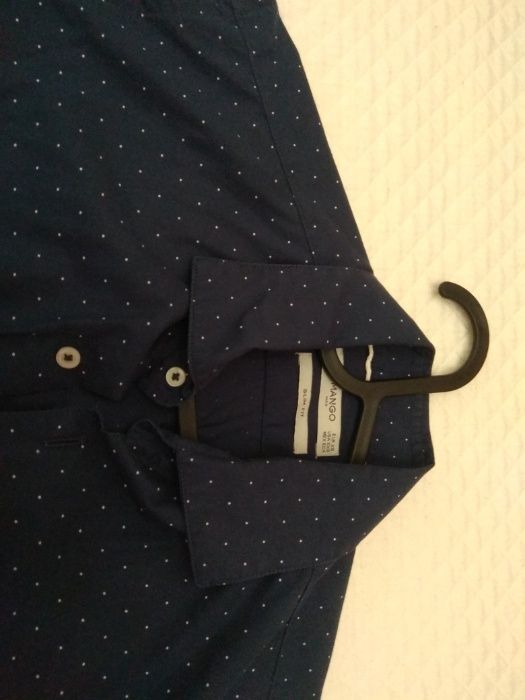 Camisa Azul Marinho Homem Mango | Tamanho XS | Slim Fit [Nova]