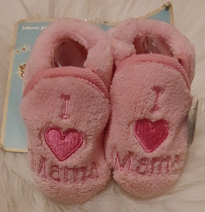 Cudne polskie cieplutkie buciki skarpetki dla niemowląt ,0-6 miesięcy