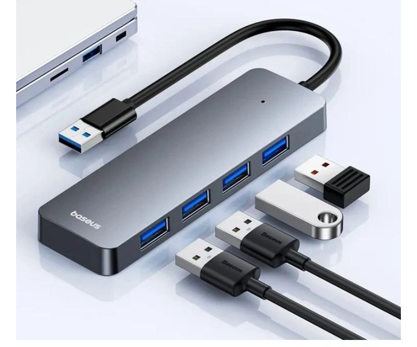 USB Переходник Хаб разветвитель Baseus 4XUSB USB 3.0 + 4 USB
