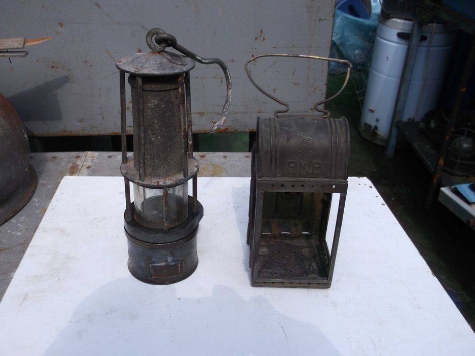 lampa kolejowa mosiężna P.K.P z orzełkiem z epoki