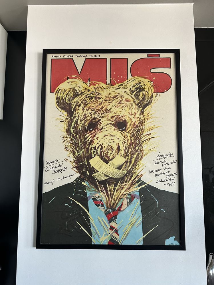 MIŚ (B1 97X67CM) - FIlmowy Plakat PRL - PĄGOWSKI - W ramie - Unikat