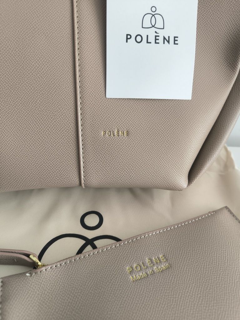 Torebka shoperka wzór jak polene mini taupe bag cyme