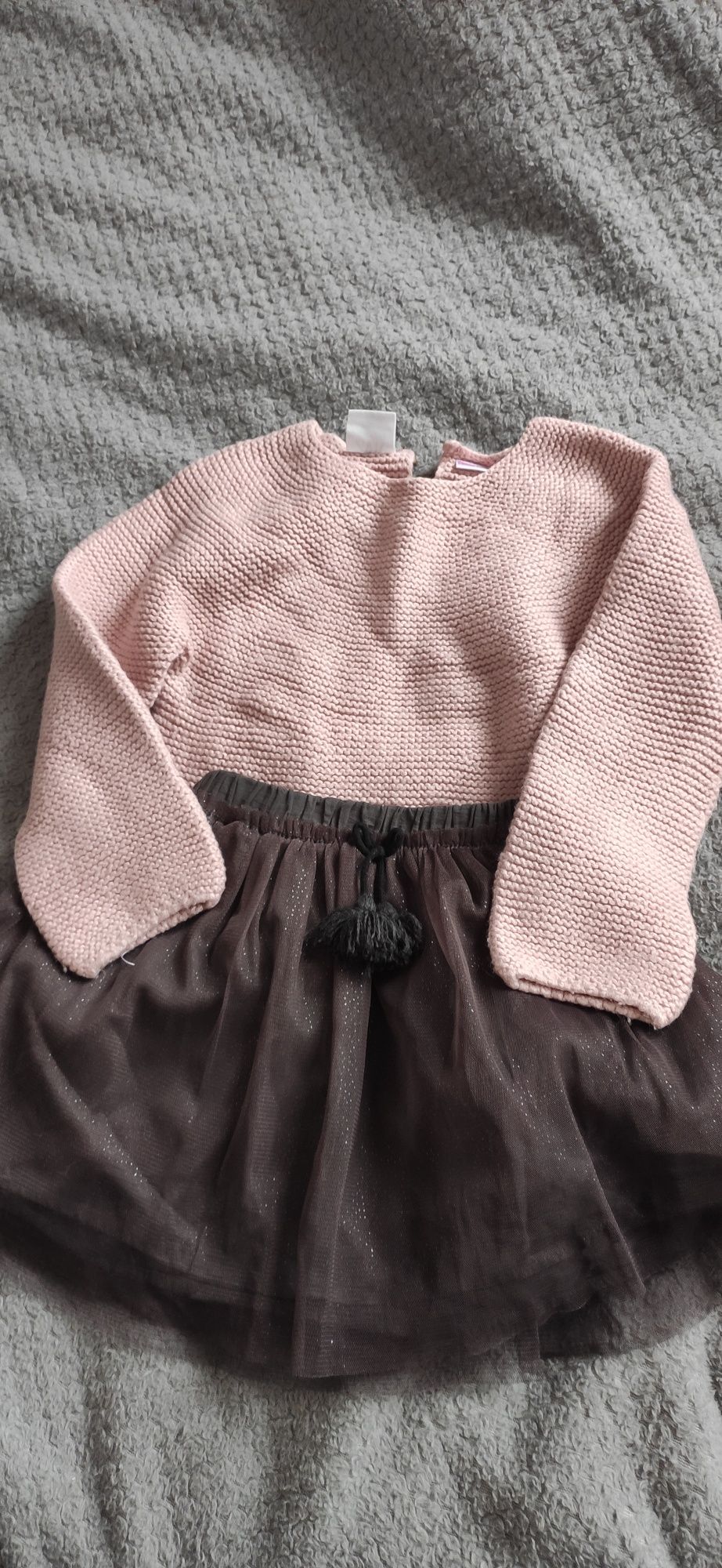 Pleciony sweter Zara r 110 spódniczka 110