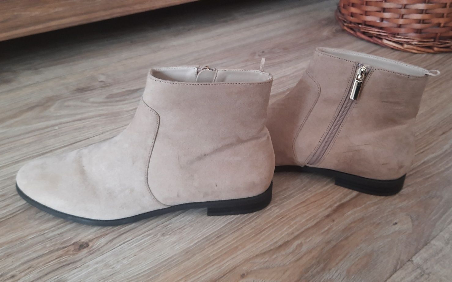 Buty botki zamszowe h&m