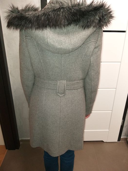 Płaszcz zimowy szary popiel