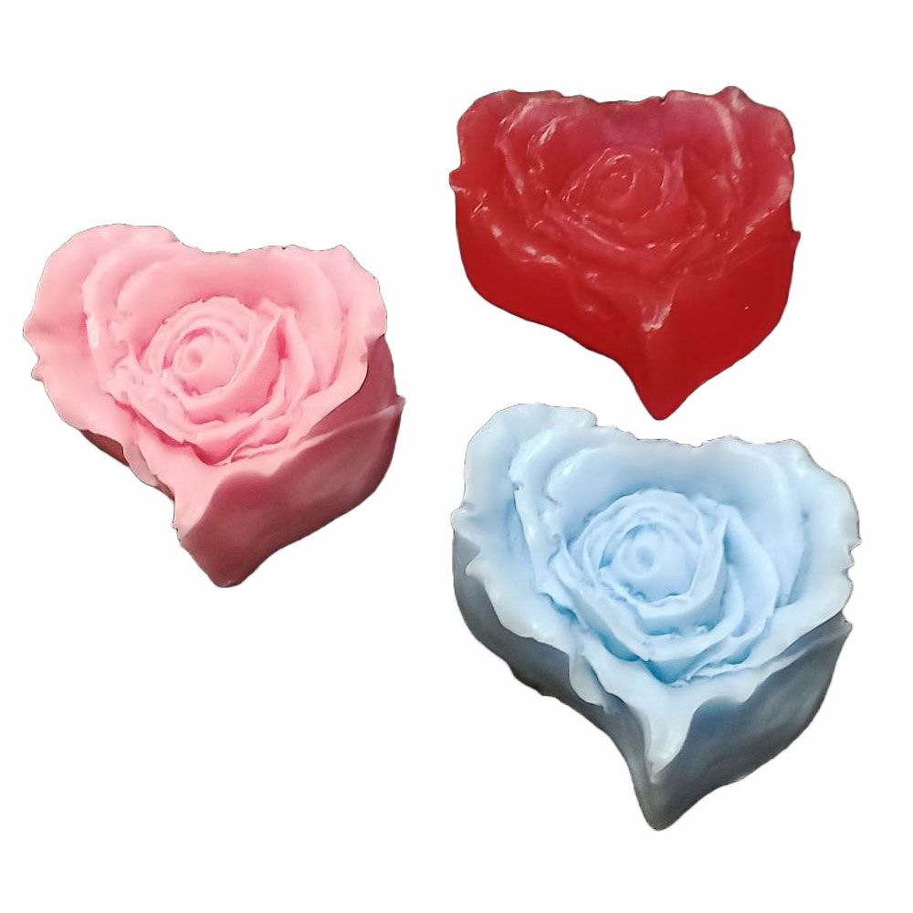 Mini mydełko glicerynowe róża w sercu Walentynki Dzień Babci