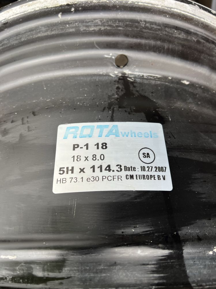 Felgi ROTA P-1 18” 5x114,3 8” ET30 Felga Honda Mitsubishi EVO