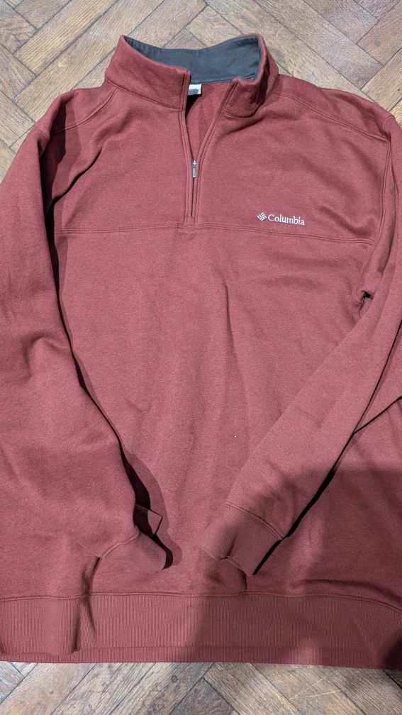 Męska bluza Columbia Hart Mountain pót-zamek czerwona
