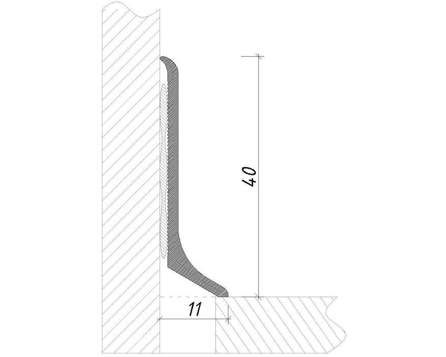 Алюмінієвий плінтус, тіньовий шов, прихований плінтус