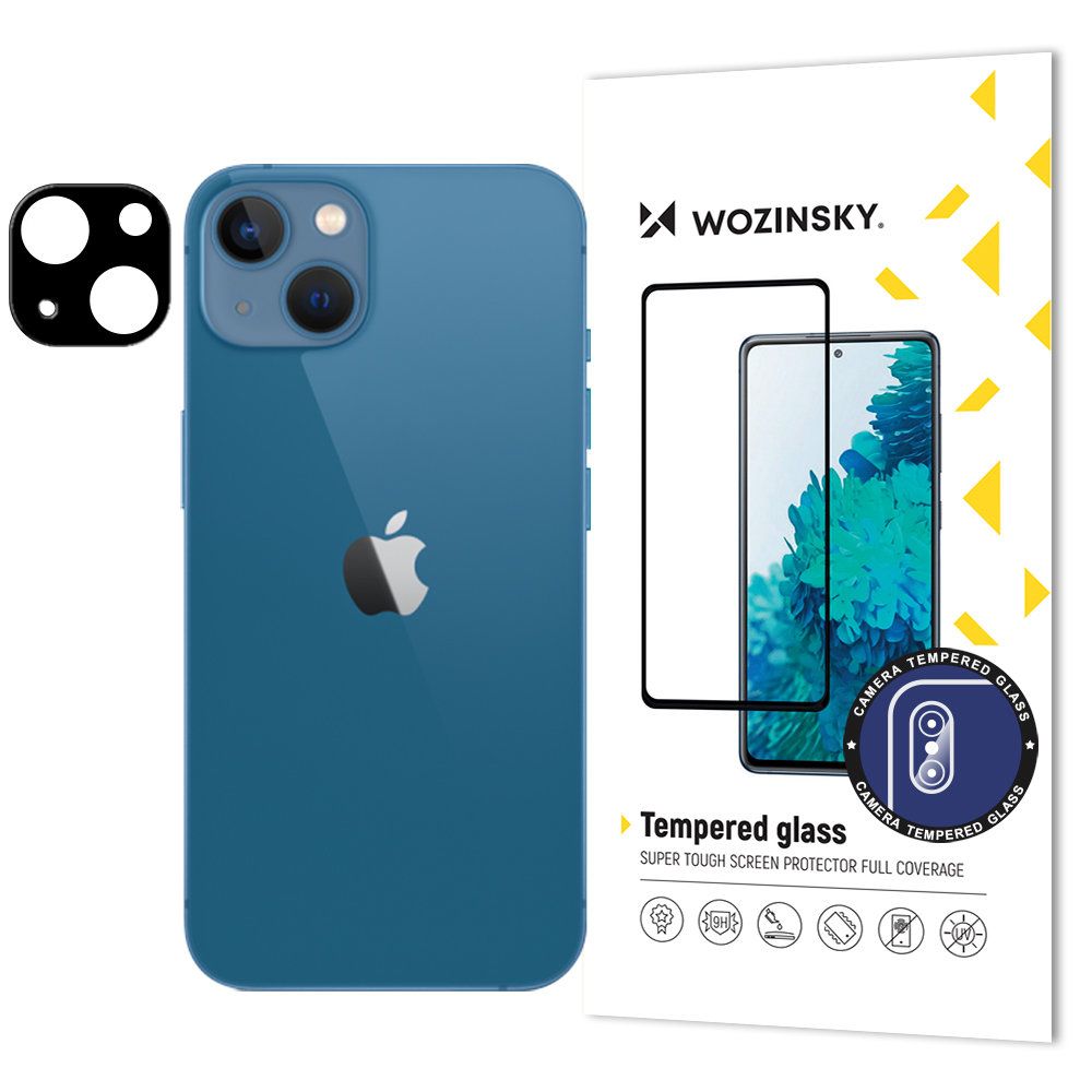 szkło hartowane 9h na aparat kamerę iphone 15 full camera glass czarne