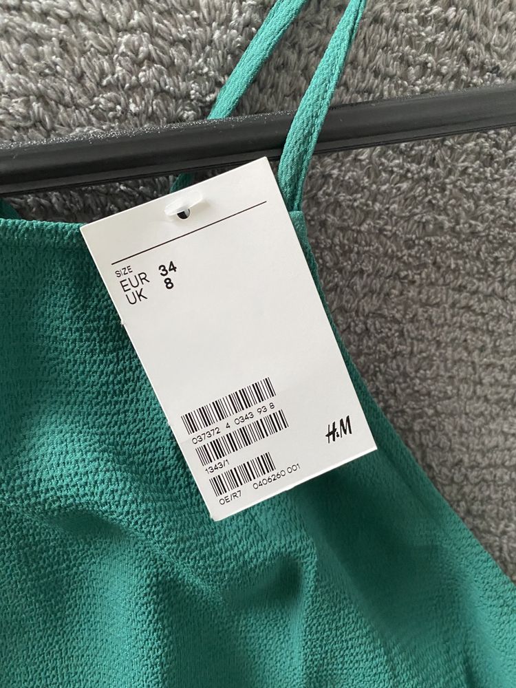 Letnia sukienka H&M butelkowa zieleń Nowa z metką