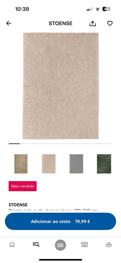 Tapete ikea stoense bege