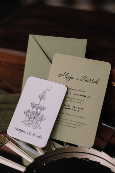 zaproszenia na ślub Empire Green