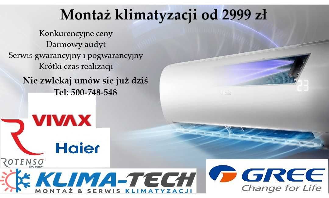 !!!RATY!!! Montaż Klimatyzacji Gree Pular 2,6kw /Rotenso Haier Vivax