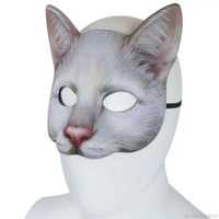 Маска для квадробики Кошка 3D для квд фурри фурсьют кот белый белая