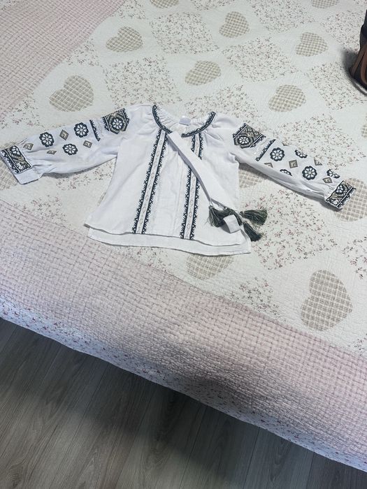 Вишиванка Галичанка Біла з зеленим