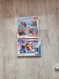 Zestaw 2szt Puzzle maxi 100 elementy i puzzle 4w1 Disney Frozen 4+ 3+,