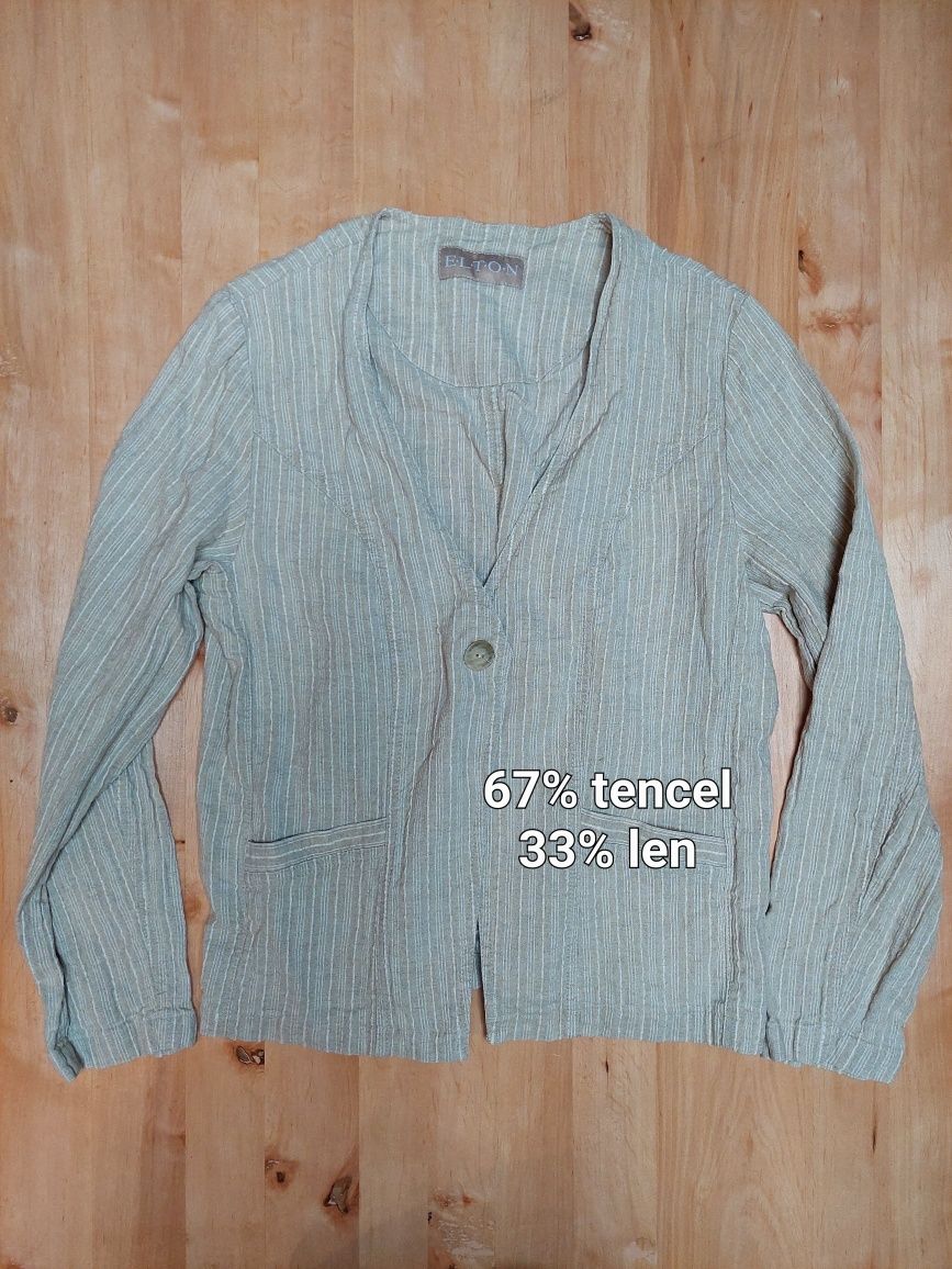 Bluzka lniana vintage len XL
