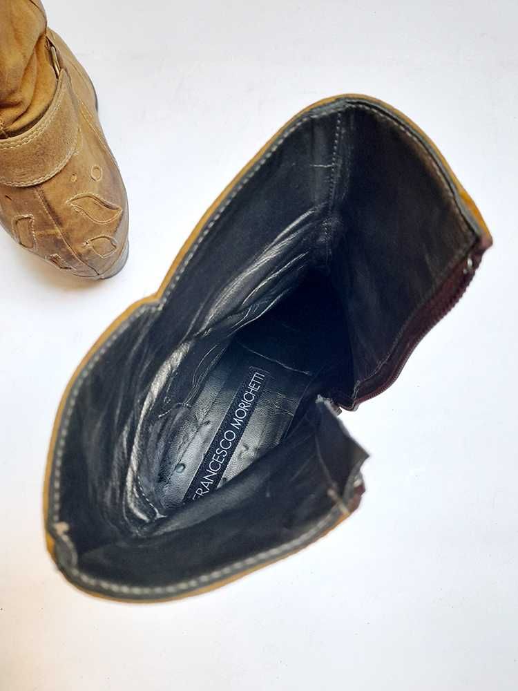 Botas Pele Castanho Camel Botins Senhora 38 Francesco Morichetti