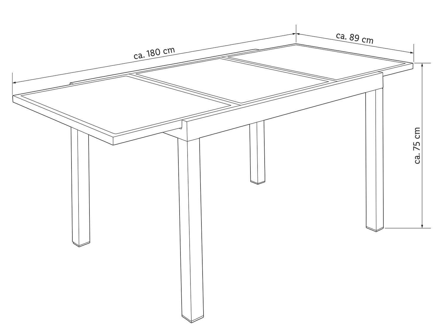 Stół Ogrodowy Aluminiowy Rozkładany 120/180x90