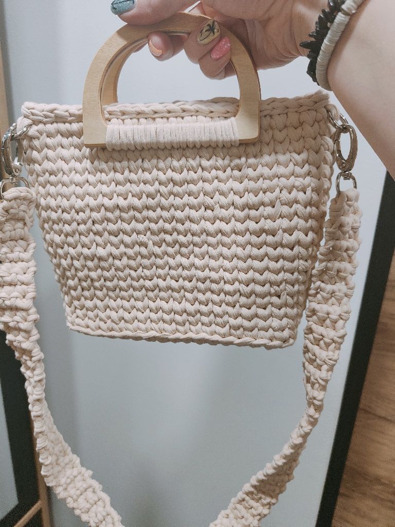 Torebka beżowa handmade
