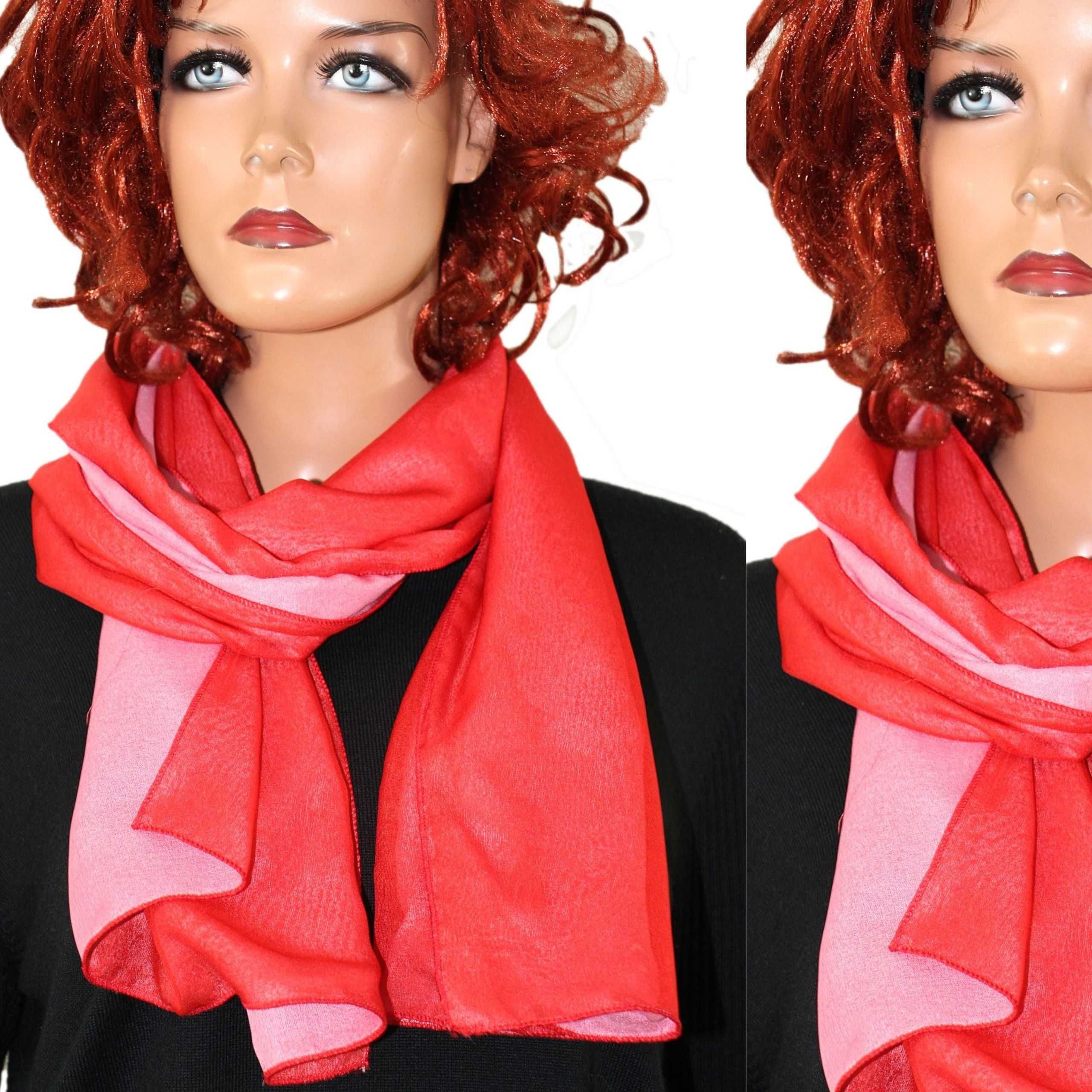 sp2 dwustronny lekki szal chusta mgiełka 42x160