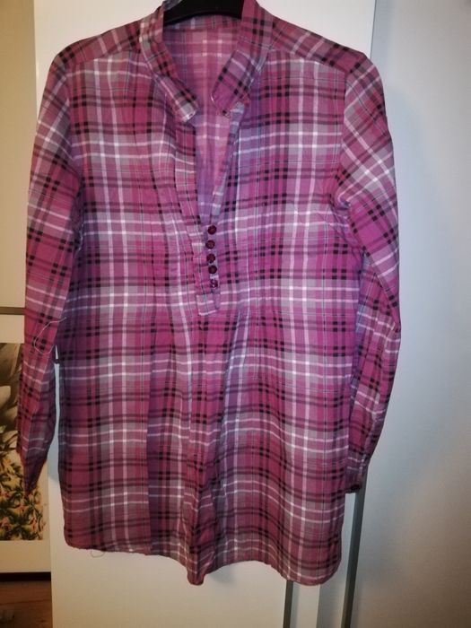 Koszula różowa w kratę oversize