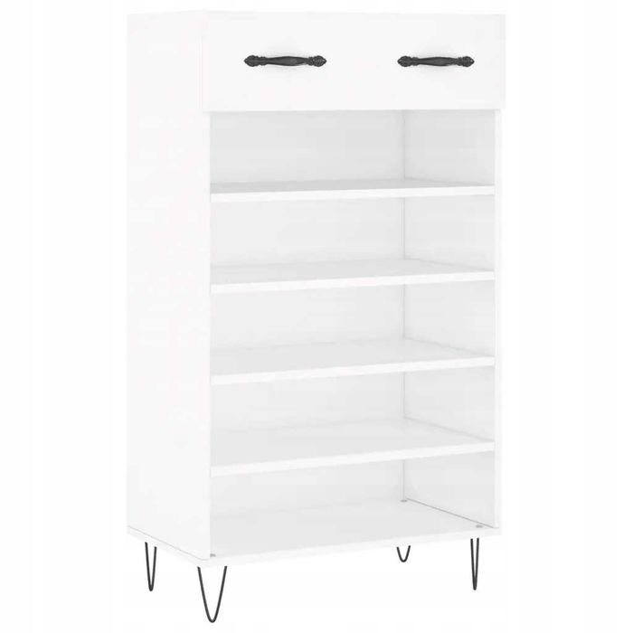 VidaXL Szafka na buty, biała, 60x35x105 cm, materiał drewnopochodny